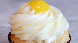 Lemon Drop Cupcake · Vanilla bean cake with lemon buttercream, filled and topped with a lemon filling.
