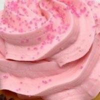 Pink Vanilla Cupcake · Vanilla bean cake with pink vanilla buttercream.
