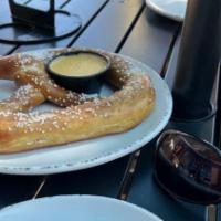 Bavarian Pretzel · A soft, oversized pretzel source from XLVII Bakery, a local company, served with bier cheese.