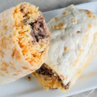 Burrito · Choice meat, rice, beans, cheese, lettuce, tomato and sauce.
