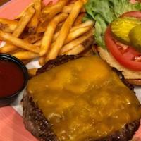 Cheddar Burger · Smothered with cheddar cheese on brioche bun with lettuce and tomato.

Consuming raw or unde...