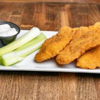 Chicken Tenders - 3 Tenders · Large Chicken Tenders, battered, fried and tossed in your chose of seasonings.