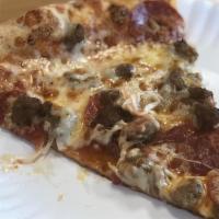 All Meat Classic · Pizza sauce, topped with mozzarella cheese, pepperoni, ham, Italian sausage, ground beef, an...