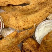 #11 Combo Fish & Wing Platter · 2 pieces of fried whiting and 2 fried wings Comes with your choice of two sides. Regular siz...
