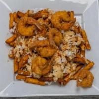 Crabby Fries + Shrimp · French Fries with crab, shrimp and our signature crabby fry sauce