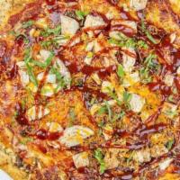Small Barbeque Chicken Pizza · Barbeque sauce, chicken, onions, cheddar, and mozzarella. Dusted with cilantro and our BBQ s...