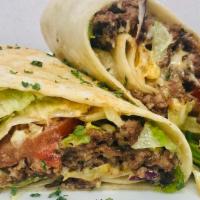 Chop Cheese Wrap · Seasoned Ground Beef, Lettuce, Tomatoes, Cheese, on your choice of wrap