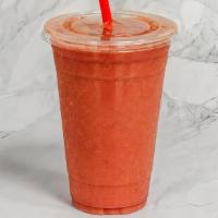 Strawberry Smoothie · Blended with Fresh Strawberries