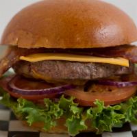 Bacon Cheese Burger · 5.5 oz patty / lettuce / tomato / pickle / onion / american cheese/ club sauce (House made) ...