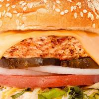 Turkey Burger  · 1/3 lb Turkey Pattie, Lettuce , Tometo, Onion, Pickles,House Sauce and American Cheese.