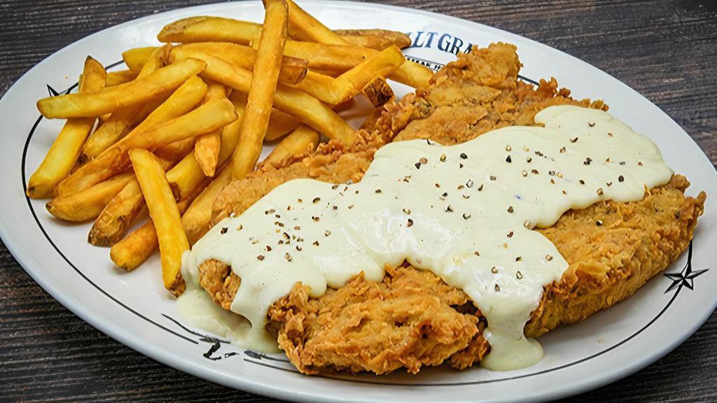 Chicken Fried Steak · 8 oz certified Angus beef®, cream gravy. Served with a side & your choice of dinner Caesar salad, dinner salad (with a choice of honey-mustard, chunky bleu cheese, ranch, Thousand Island or balsamic vinaigrette), or upgrade to a wedge salad.