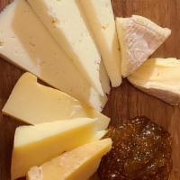 Cheese Board · Selection of 3 antonelli's cheeses, fig preserve, toast points.