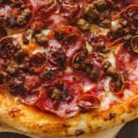 Meat Lovers  · Sure to satisfy you meet needs. Salami, pepperoni, Canadian bacon, beef, spicy Italian sausa...