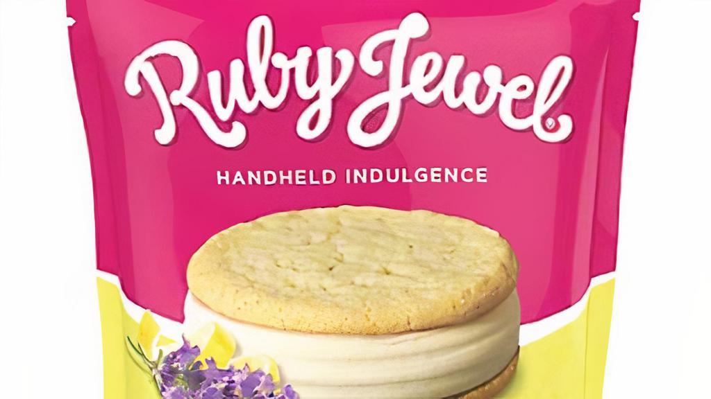 Lemon Lavender Ice Cream · Ruby Jewel lemon lavender, lemon cookies with honey lavender ice cream locally made and owned.