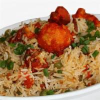 Vegetable Manchurian Fried Rice · vegetable balls tossed with Manchurian sauce and rice