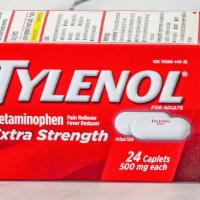 Tylenol Extra Strength · 100 500mg Caplets.