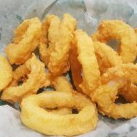 Fried Calamari · Choice of cajun fries sweet potato fries or french fries