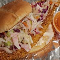 Catfish Sandwich · With Mayo, Tomatoes and Cole Slaw