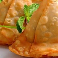 Chicken Samosa(3) · Fried dumplings with a savory filling such as spiced minced chicken, onions .