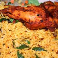 Chicken Biryani · Gluten free. Authentic Hyderabadi dum biryani cooked with chicken, spices and premium basmat...