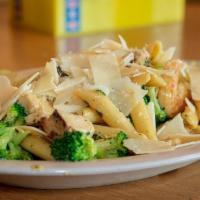 Old Bay Chicken & Shrimp Pasta · Sauteed in our Old Bay cream sauce with broccoli.