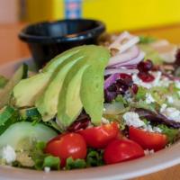 Chesapeake Salad · Mixed greens, tomato, cucumber, onion, hearts of palm, cranberries, sunflower seeds, avocado...