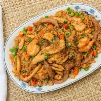 Combination Fried Rice · Served with shrimp, chicken and pork.