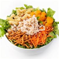Chinese Chicken Salad · The legendary salad you crave w/ white meat chicken, almonds. Mandarin oranges, Chinese nood...