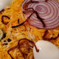 Goat Biriyani · Gluten-free. Basmati / fried onion / spice mix.