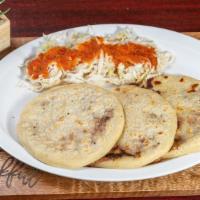 Crazy Pupusa · 12 inches tortilla filled with beef cheese, beans, loroco