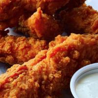 Chicken Tenders · Fresh, never frozen, hand-battered chicken tenders served with your choice of dipping sauce....
