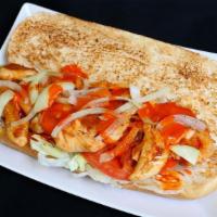 Buffalo Ranch Chicken Sub · 100% Grilled White Meat W/Lettuce Tomato Grilled Onions Mayo Buffalo Sauce