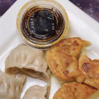 Meat Dumplings (6 ) · Steam or pan fried. Made with the pork