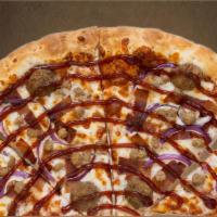 Sweet Tennessee · Mozzarellas cheese/BBQ Sauce base/Meatball/ Sausage/Red Onion/Bacon/BBQ Drizzle.