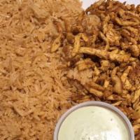 Chicken Shawarma Plate · Tasty chicken shawarma, which is slowly roasted shredded chicken. Served with your choice of...