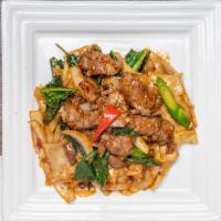 4 Drunken Noodle** · Stir-fried soft noodles with meat, chili paste, Thai chili, chinese broccoli, basil and onio...