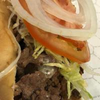 Super Sam · Shaved Ribeye - Swiss Cheese - Grilled Mushrooms - Grilled Onions - Lettuce - Onion - Tomato...
