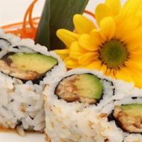 Eel Avocado Roll · Smoked eel with avocado, drizzled with eel sauce.
(6 pieces per order.)