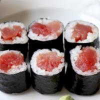 Tuna Roll · tuna roll with seaweed outside.
(6 pieces per order.)