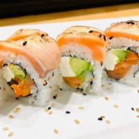 Royal Roll · Smoked salmon, cream cheese and  avocado inside, topped with grilled smoked salmon.
(8 piece...