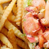 Lobster Roll W/Fries · Our amazing lobster roll (1/2 Pound - Beast It!), Served on a grilled brioche torpedo roll w...