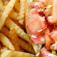 Lobster Roll & Fries · Our amazing lobster roll (1/4 Pound), Served on a grilled brioche torpedo roll with fries & ...
