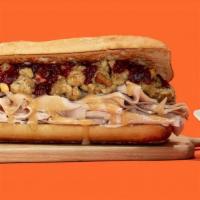 Thanksgiving · Thanksgiving day all year long! Turkey, stuffing, cranberry & mayo served on Ciabatta.  Add ...
