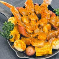 Mc1 - 1 Lb King Crab Boil · Price includes 1 lb King Crab And two potatoes 2 eggs and 2 corn.  Add sauce and spice to th...