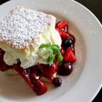 Mixed Berry Shortcake · Strawberries & Blueberries, House-Made Whipped Cream & House-Made Shortcake