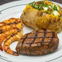 Gulf Coast Steak & Shrimp · Center-cut top sirloin with grilled or fried shrimp. Include choice of fried shrimp or grill...
