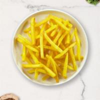 Fries & Spies · Idaho potato fries cooked until golden brown and garnished with salt.