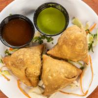 Vegetable Samosa · 3 piece. Vegetable turnover fritters fried.