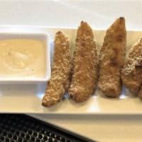 Fried Pickles · Big spears of classic dill pickles breaded and fried. Served five to order with ranch dip.
