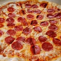 The Alx · Hand tossed Dough with Roasted Pomodoro with Double Mozzarella and Double Pepperoni.